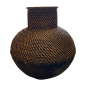 Vaas rattan/hout bruin H48 cm (80064)