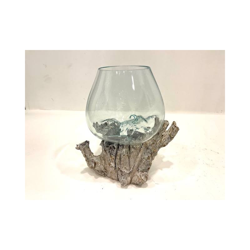 Glas op hout D25 cm (80074)