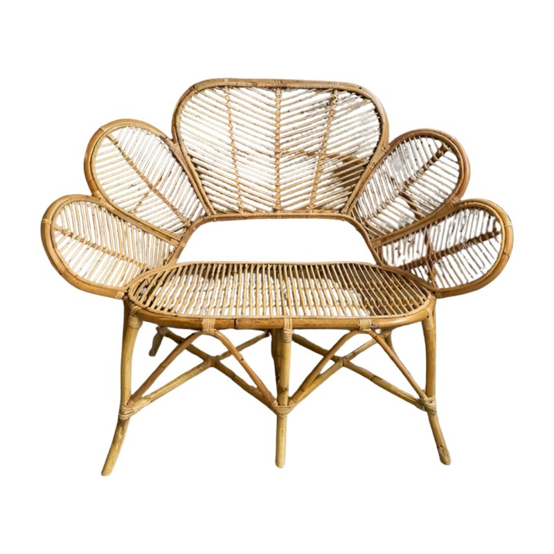 Bench Rotan Flower (80196)
