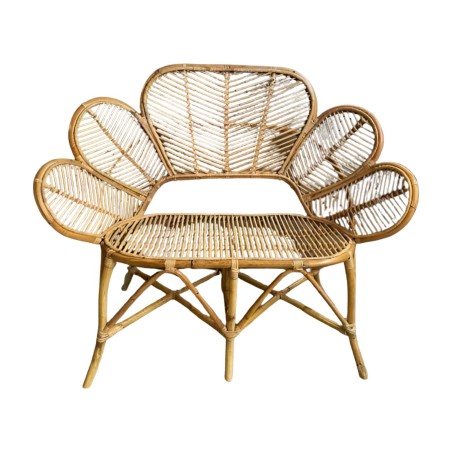 Bank aus Rattan Blumen (80196)