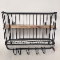 Wallshelve iron/wood 65x37x17cm black
