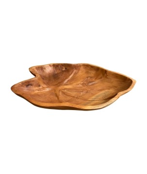 Teak dienblad bladeren 26x40 (80367)