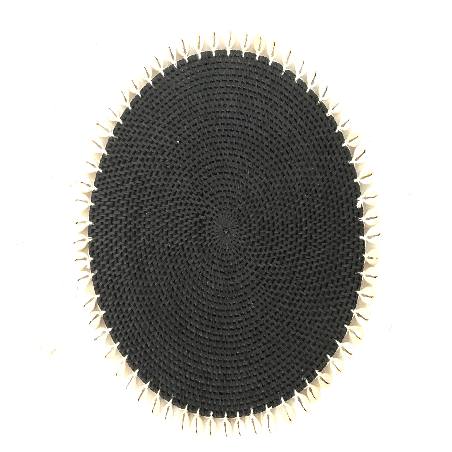 Placemat w. shell 37cm black(3479)