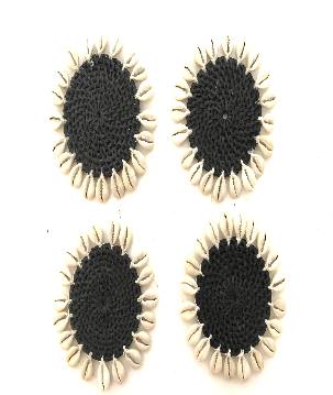 Coaster w. shell black S/4(3481)