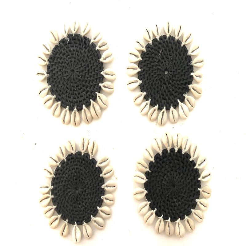 Coaster w. shell black S/4(3481)