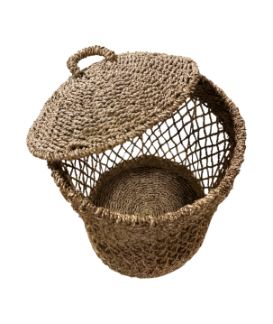 Laundry basket seagrass  D40H65cm(80649)