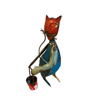 Katze mit Eimer 18x15H31 (80835)