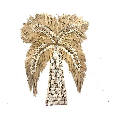 Wallhanger palm shell/gras (3641)
