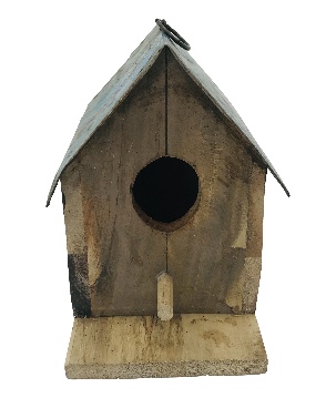 Birdhouse iron/wood 20x20cm (5252)