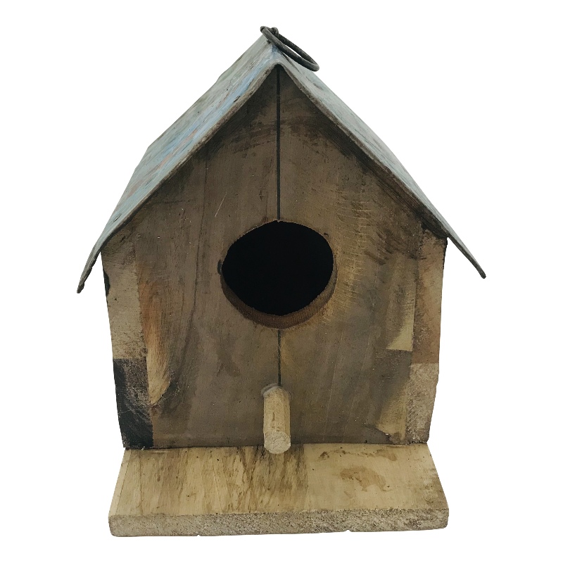 Birdhouse iron/wood 20x20cm
