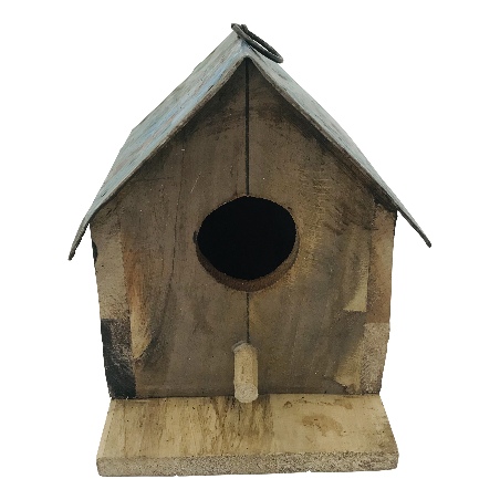 Birdhouse iron/wood 20x20cm (5252)
