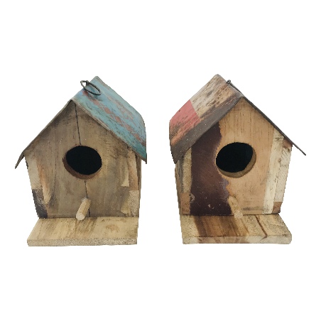 Birdhouse iron/wood 20x20cm (5252)