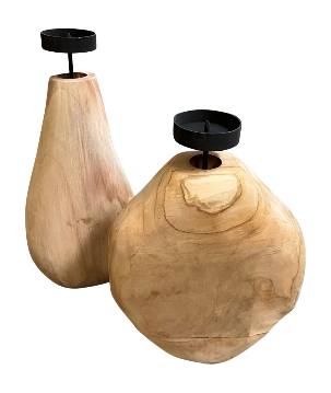Vase teak neck 19x9H28cm(3777)