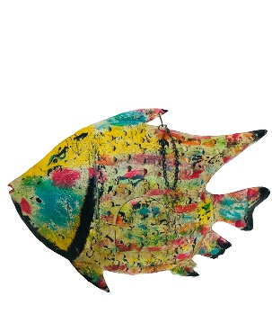 Iron big fish Picasso 85x17x67cm (5244)