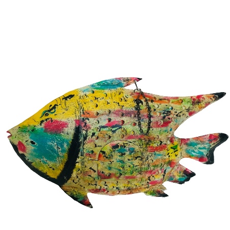 Iron big fish Picasso 85x17x67cm (5244)