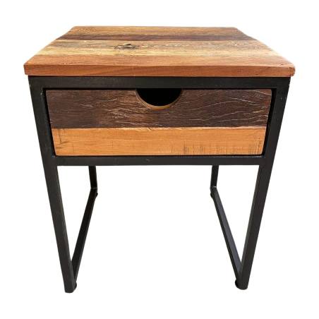 Bedside Max old w. black 1-dr.(3786)