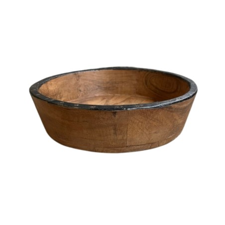 Schüssel aus Holz/Eisen D28cm. (3398)