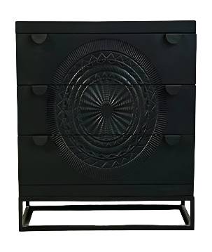 Cabinet carving 3-draw. black(3833)