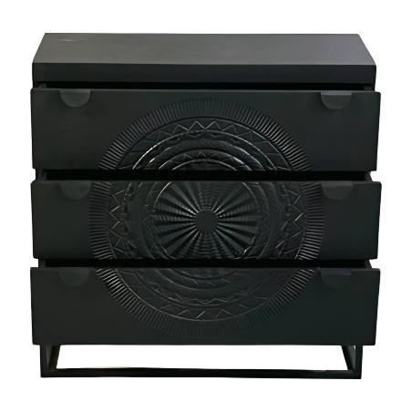 Cabinet carving 3-draw. black(3833)