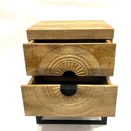 Bedside carving 2-draw. naturel (3834)