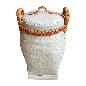 Basket w. lid bamboo blue(3857)