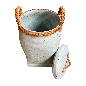 Basket w. lid bamboo blue(3857)