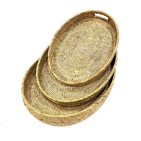 Oval tray rattan S/3 (3863)