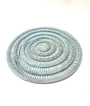 Placemat rattan open blue(3864)