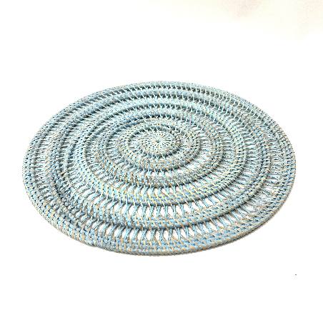 Placemat rattan open blue(3864)