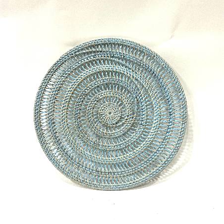 Placemat rattan open blue(3864)