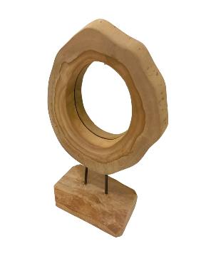 Mirror on stand teak (3883)