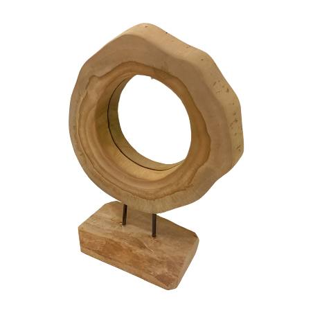 Mirror on stand teak (3883)