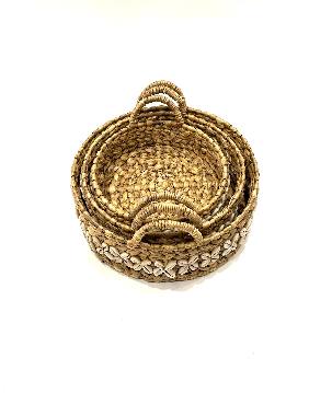 Tray round w.shell  S/3 (3897)