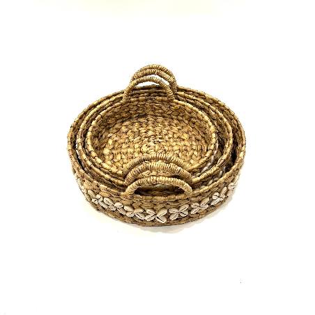 Tray round w.shell  S/3 (3897)