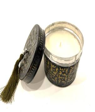 Can with candle bl/gold (80004)