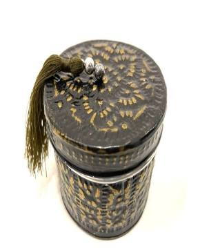 Can with candle bl/gold (80004)