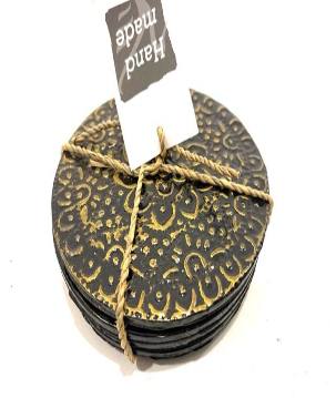 Coaster alu S/4 bl/gold (80008)