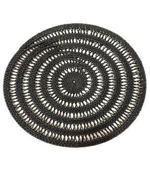 Placemat rattan open black (80063)