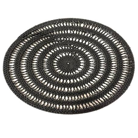 Placemat rattan open black (80063)