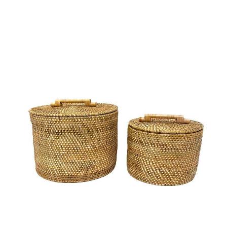 Storage pot rattan L (80066)