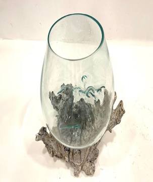 Glass on wood 25cm w.w. (80074)