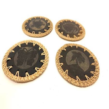 Coaster black/rattan ass.S/4(80114)