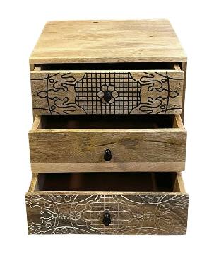 Bedside Mundra 3-draw. (80138)