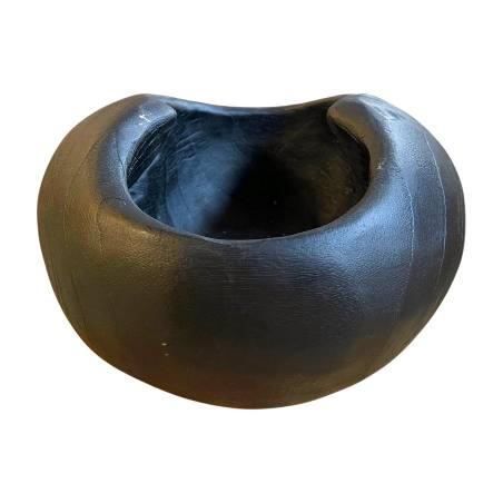 Pot teak black D30H20cm(80294)