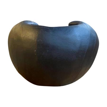 Pot teak black D30H20cm(80294)