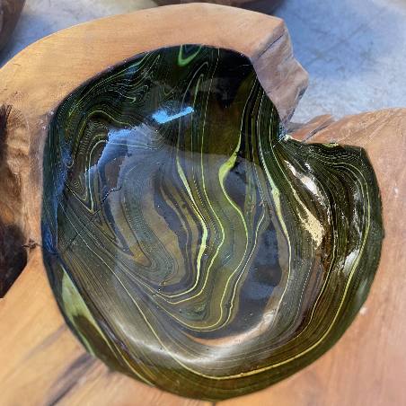 Bowl green marmer (80296)