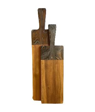 Cuttingboard teak marmer 60cm(80301)