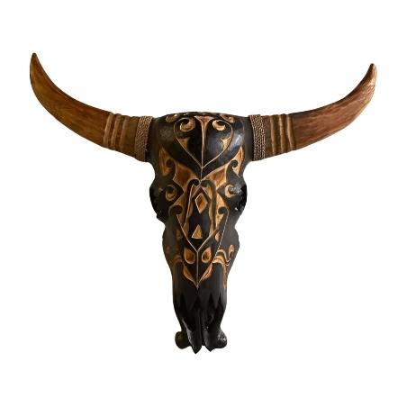 Skull carving black  (80280)
