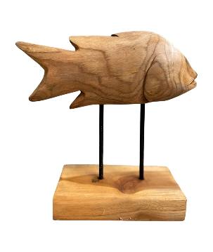 Fish teak Su 35x12H30cm(80337)