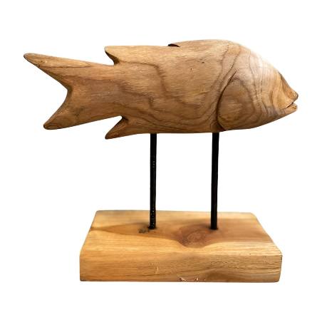 Fish teak Su 35x12H30cm(80337)